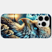 青い月が鷹の静かな見張りを照らす Case-Mate iPhoneケース (裏面 (横))