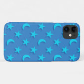 青い月と星パターン Case-Mate iPhoneケース (裏面(横))