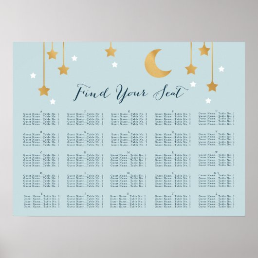 青い月と星、座席表 ポスター (正面)