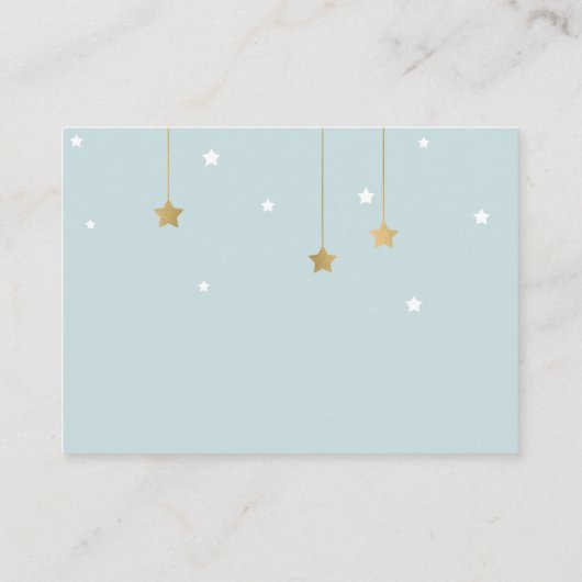 青い月と星、招待の挿入 エンクロージャーカード (裏面)