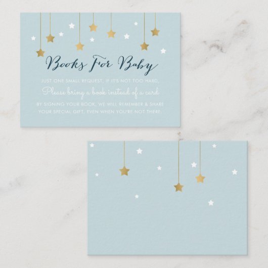 青い月と星、招待の挿入 エンクロージャーカード (正面/裏面)