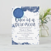 青い月に一度の水彩エンゲージメントシャワー 招待状 (スタンド正面)