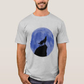 青い月に吠える狼 Tシャツ (正面)