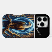青い月の下のイヌワシ iPhoneケース (裏面横)