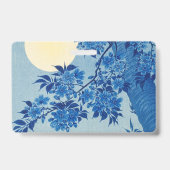 青い月夜の木:日本の桜の夜 バッジ (裏面)