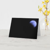 青い月 カード (黄色い花)