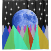 青い月 シャワーカーテン (正面)