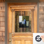 青い服の手紙を読む女性 - ヨハネス・フェルメール ウィンドウサイン (ホームデコレーション)