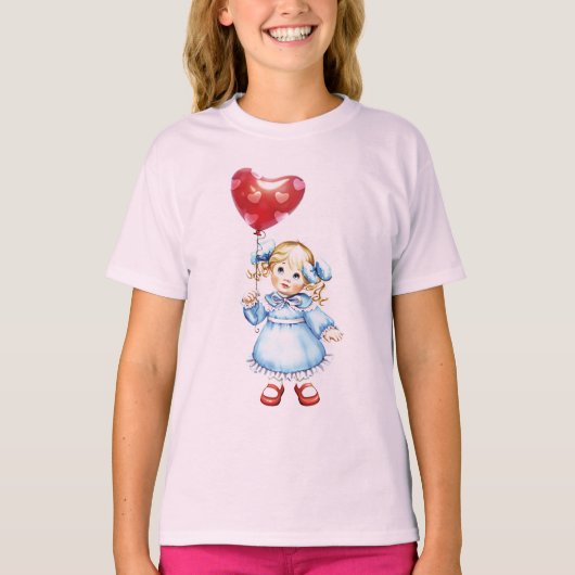 青い服を着た少女 Tシャツ (正面)