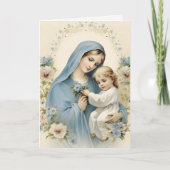 「青い服を着た素敵な女性」宗教詩 カード (正面)