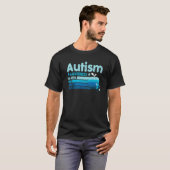 青い服を着よう四月 自閉症啓発月 パズル Tシャツ (正面フル)