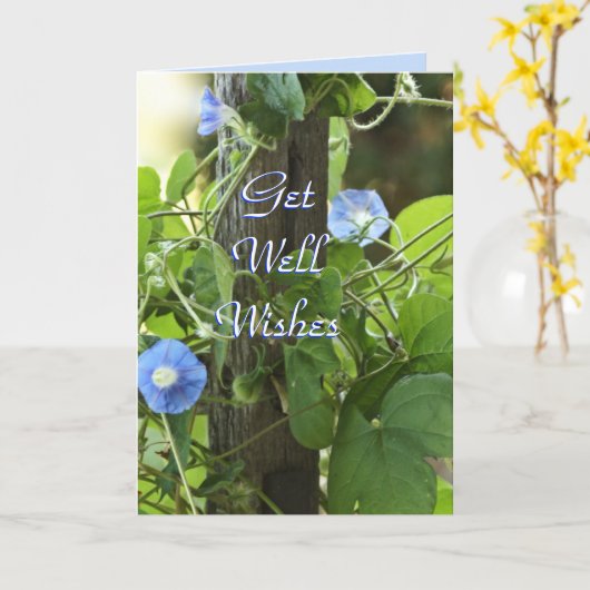 青い朝顔は大事な行事をカスタマイズ カード (黄色い花)