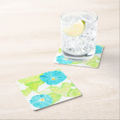 青い朝顔 スクエアペーパーコースター (インサイチュ)