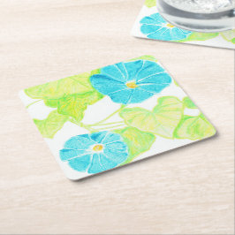 青い朝顔 スクエアペーパーコースター