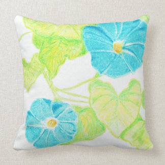 青い朝顔(葉の詳細と) クッション