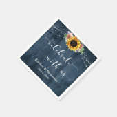 青い木のひまわりラ祝イと私たち スタンダードカクテルナプキン (角)