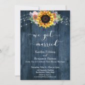 青い木のひまわり ライト　私たち結婚しました 招待状 (正面)