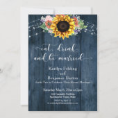 青い木のひまわり 食べて飲んで結婚しよう 招待状 (正面)