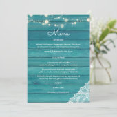 青い木のレースのストリングライト 招待状 (スタンド正面)