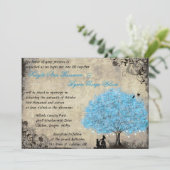 青い木のヴィンテージ結婚式招待状 招待状 (スタンド正面)