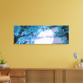 青い木の下に穏やかな夜 – Digital Art キャンバスプリント (インサイチュ (リビング))