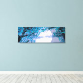 青い木の下に穏やかな夜 – Digital Art キャンバスプリント (インサイチュ (ウッドフロア))