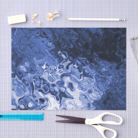 青い木の抽象芸術のギフトのティッシュペーパー 薄葉紙 (クラフト)