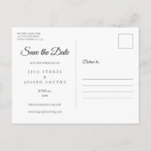 青い木の文字列ライトカレンダー日付を保存 案内ポストカード (裏面)