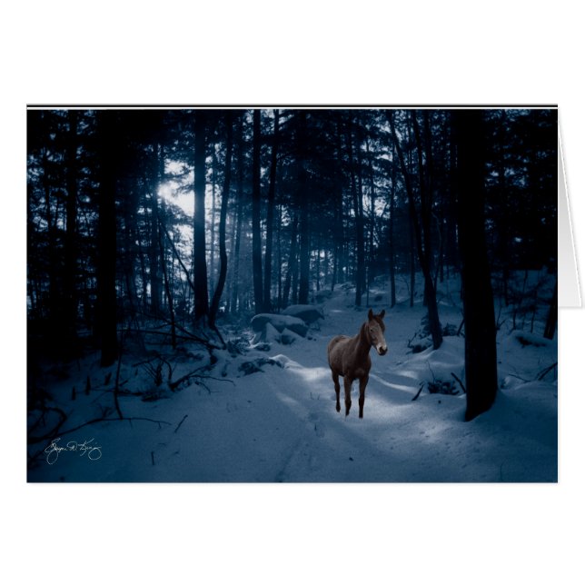 青い木の馬: カード (正面横)