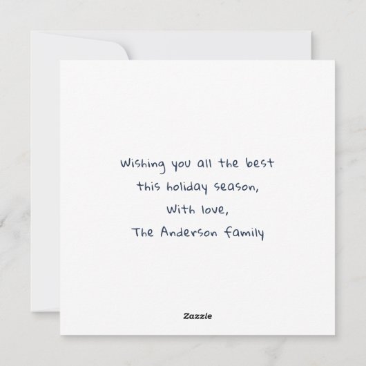 青い木モダン々キリスト聖降誕祭の名前 シーズンカード (裏面)