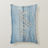 青い木リラックスに文字をロープ アクセントクッション (正面(垂直))