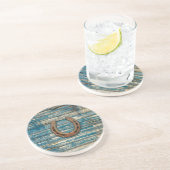 青い木板の蹄鉄 コースター (側面)