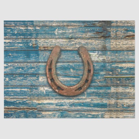 青い木板の蹄鉄 薄葉紙 (正面)