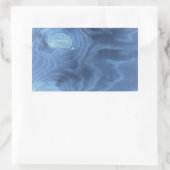 青い木目 長方形シール (バッグ)