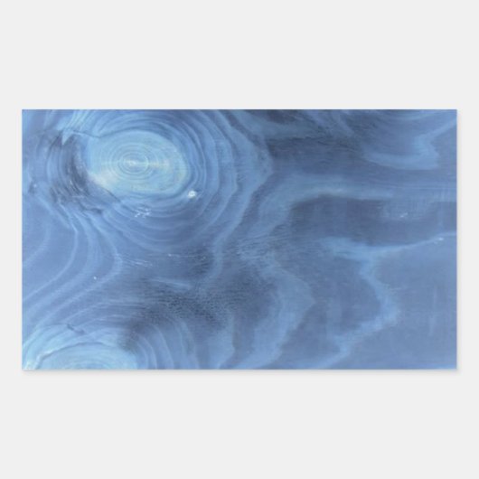 青い木目 長方形シール (正面)