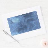 青い木目 長方形シール (封筒)