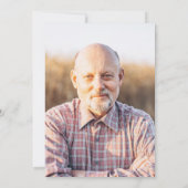 青い木素朴板の写真の退職パーティー 招待状 (裏面)