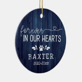 青い木素朴永遠に私たちのハートポーペット セラミックオーナメント (右)