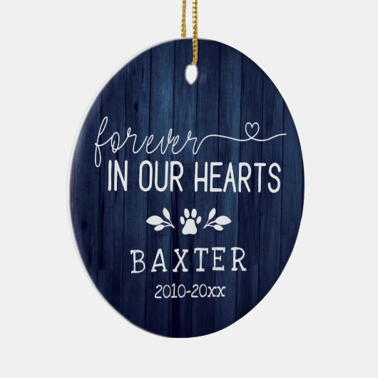青い木素朴永遠に私たちのハートポーペット セラミックオーナメント (右)