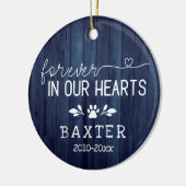 青い木素朴永遠に私たちのハートポーペット セラミックオーナメント (左)