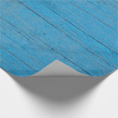 青い木製の穀物の継ぎ目が無いタイルを張られた木 ラッピングペーパー (角)