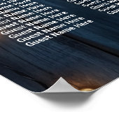 青い木製ストリングライト11テーブ結婚ルの座席 ポスター (角)