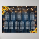 青い木製ストリングライト11テーブ結婚ルの座席 ポスター (正面)