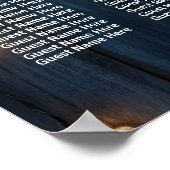 青い木製ストリングライト12テーブ結婚ルの座席 ポスター (角)