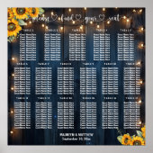 青い木製ストリングライト17テーブ結婚ルの座席 ポスター (正面)