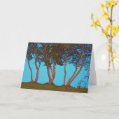 青い木 カード (黄色い花)