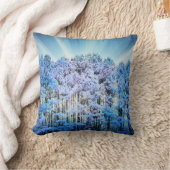 青い木 クッション (ブランケット)