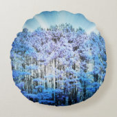 青い木 ラウンドクッション (正面)