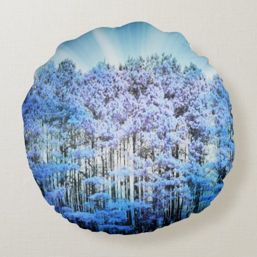 青い木 ラウンドクッション (裏面)