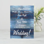 青い木、素朴な結婚式 招待状 (スタンド正面)